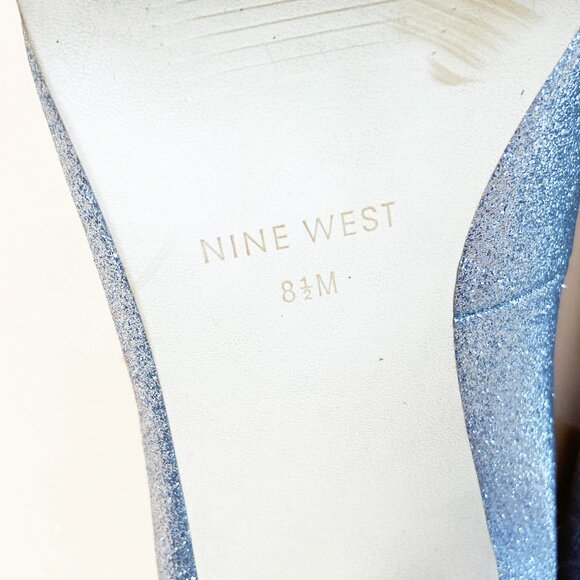 NIne West Peekaboo Silver Ankle Strap Pump - Size 8.5 - Picture 11 of 11